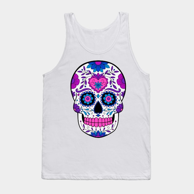 Day of the Dead, Sugar Skull Tank Top by InshynaArt